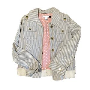 Marc by Marc Jacob Jacket, Size Small Women, White, Blue